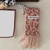 Vintage Leopards Print Tassels Scarf Soft Acrylic Neckerchief Warm Fashion Scarves for Women Warm Accessory