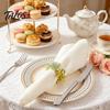 Napkin Ring 6Pcs Rings, Elastic Design Holder for Light And Thick Cotton Linen Satin Velvet Compatible Napkins, Imitation Holly Leaf Accessory