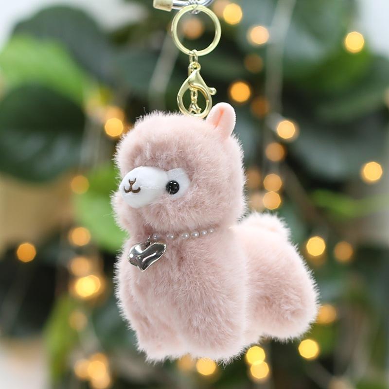 European Mink Alpaca Bow Tie Alpaca Rainbow Alpaca Plush Toy Bag Keychain Pendant