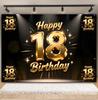 Schwarz Gold Rosa Blau Ballonband Thema Hintergrund, Geschenk zum Erwachsenwerden 18. Geburtstag Party Dekoration Fotografie Hintergrundtuch