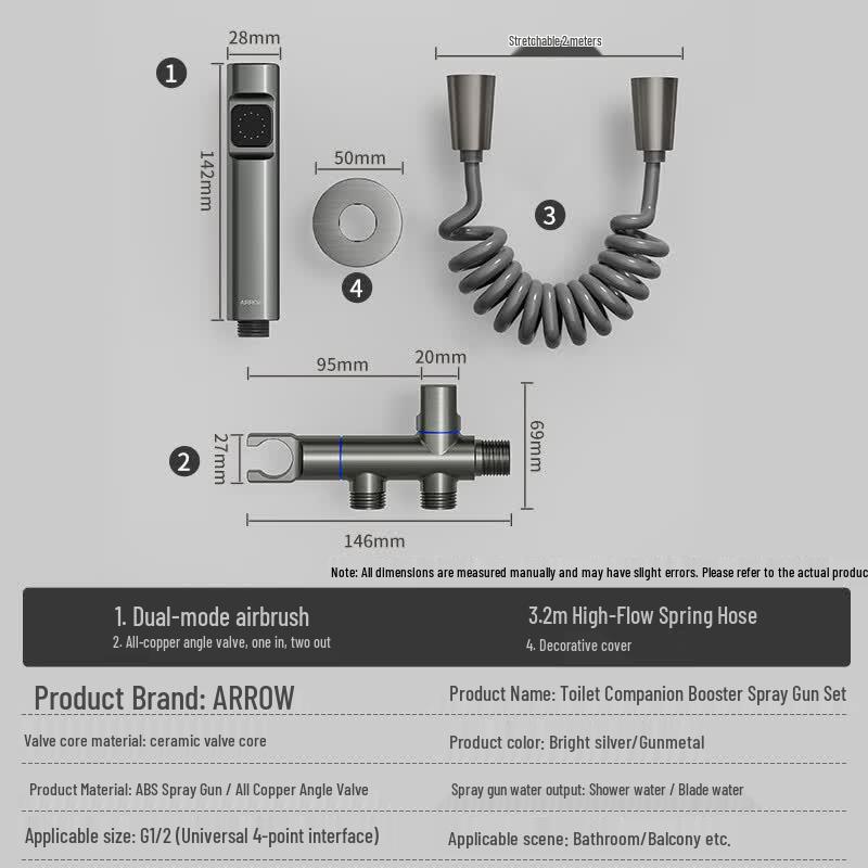 ARROW Pressurized Toilet Bidet Sprayer Set