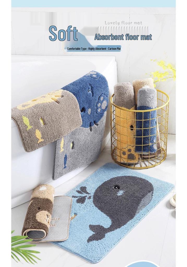 Children's Cartoon Rug: Non-slip, Water-Absorbent Mat for Bedroom, Entrance, Kitchen, Bathroom, and Toilet