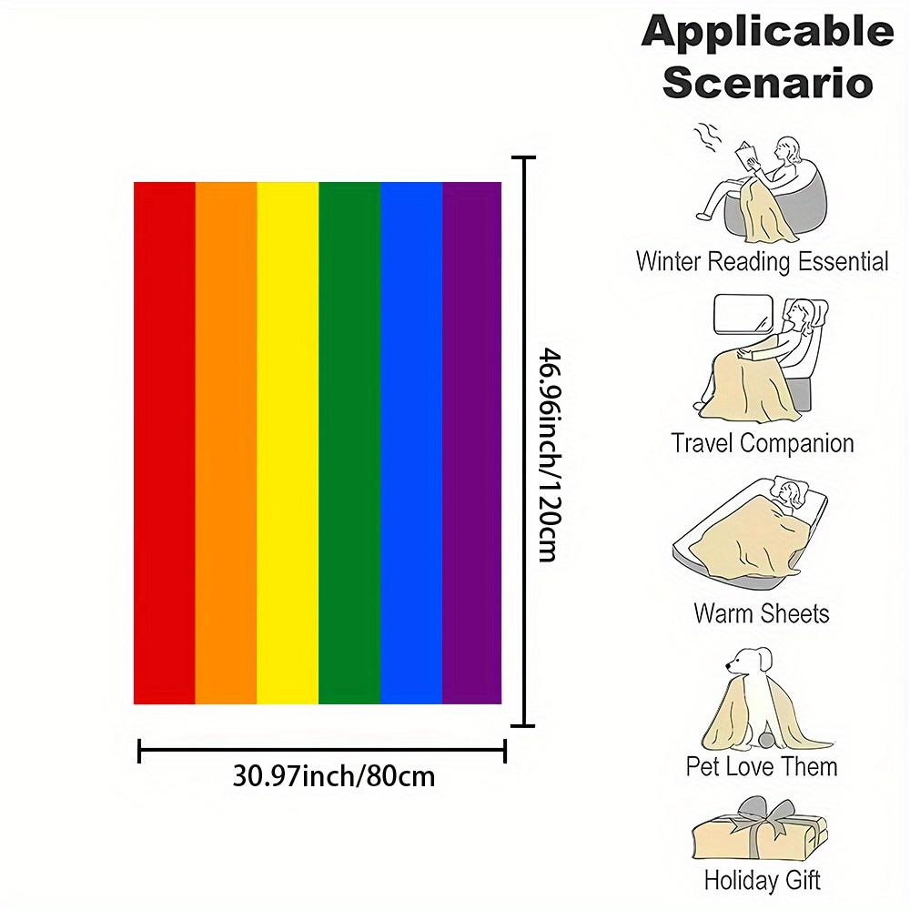 LGBT Pride Flag Blanket, Colorful Lightweight Throw for Sofa Travel, Soft Symbol of Inclusion, Perfect Support Gift for