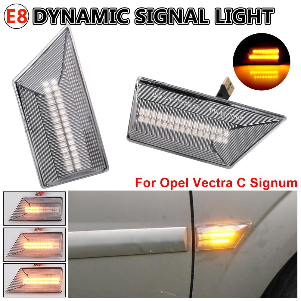 A Pair LED Dynamic Turn Signal Light For Opel Vectra C Signum 2002 2003-2008 Side Marker Fender Light Indicator Lamp 93192381