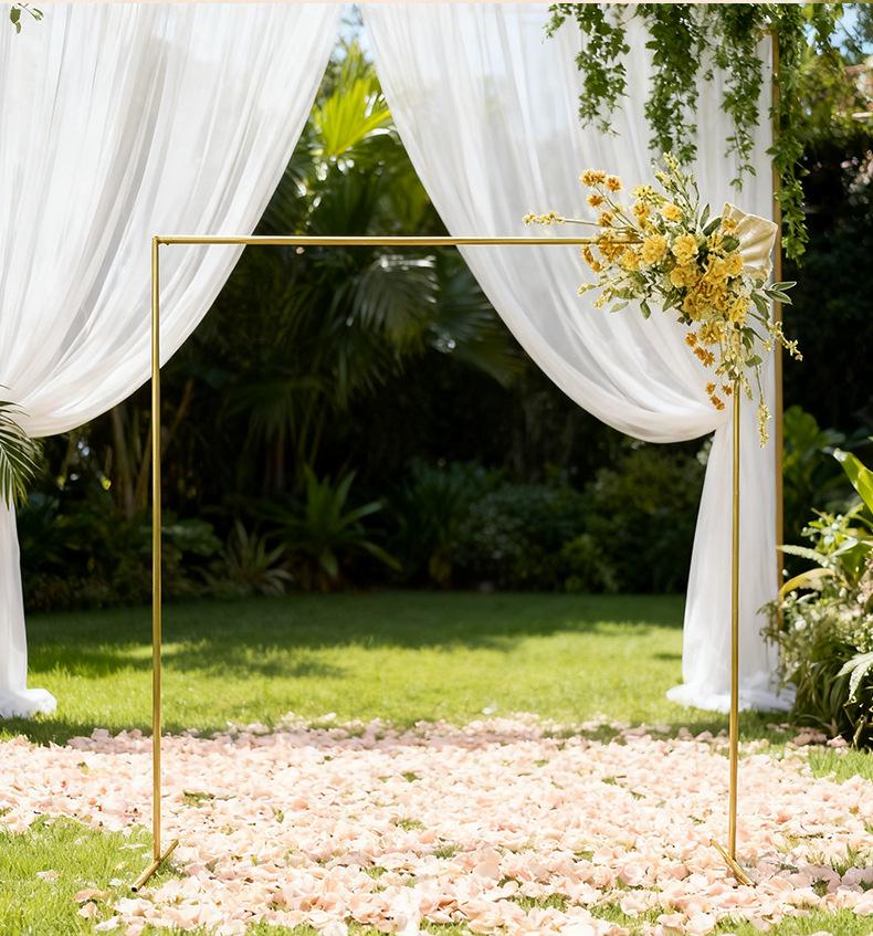 Popular 7.2ft Gold Wrought Iron Archway for Balloons, Photography, or Outdoor Wedding Aisles
