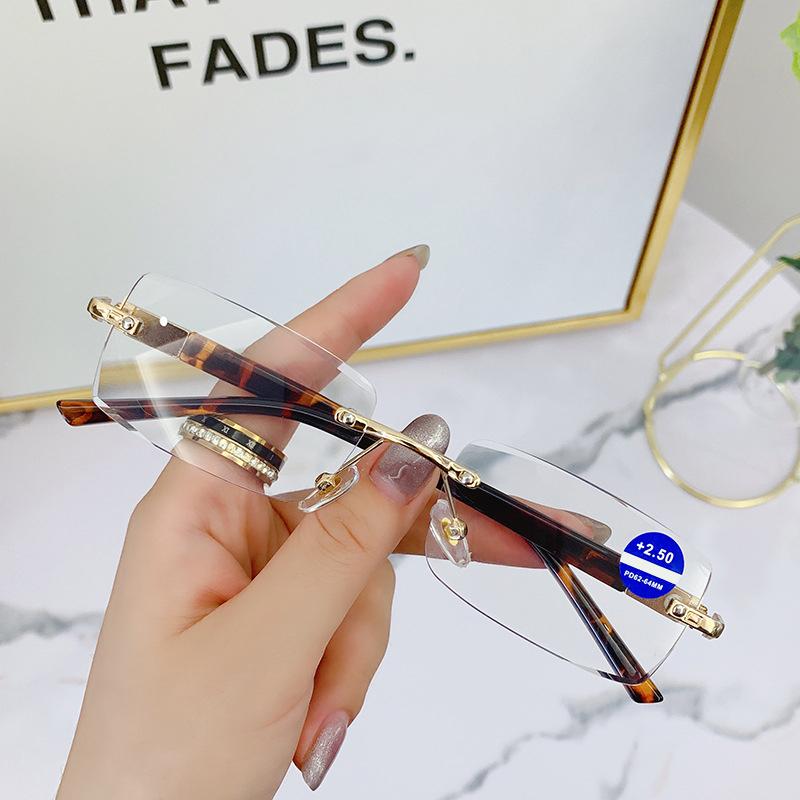 Frameless Edge-cutting Anti-glare Photochromic Glasses, Fashionable Metal Style Vintage Photochromic Glasses 3011