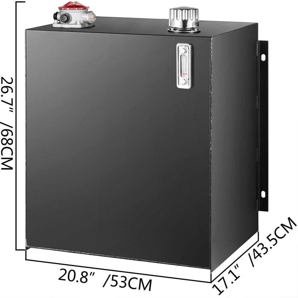 Hydraulic Oil Tanks 25Gal Fuel Tank Heavy Duty Hydraulic Steel Tank Reservoir, Gasoline Transfer Tanks, Hydraulic Reservoir with Strainer Temp Gauge