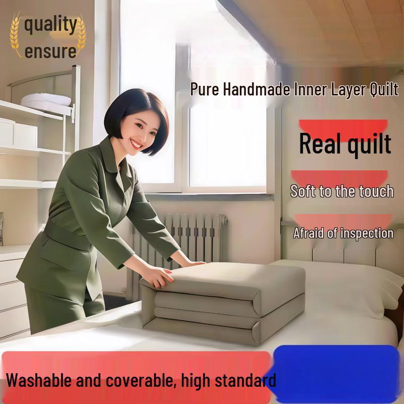 Jiaruihe Handmade Three-Fold Military Green Cotton Quilt