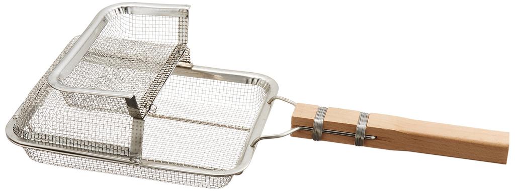 Kanda Ginkgo nut stainless made in Japan with wooden 043059 (Kanda) roaster, steel, small, (Tsubame-Sanjo), handle,