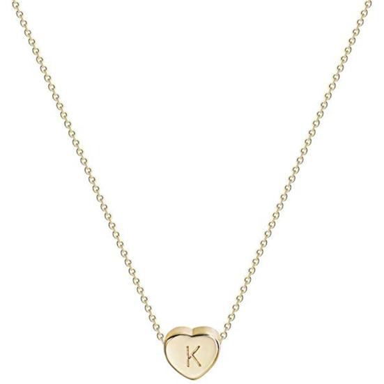 

Мода Женщины Письмо Сердце Подвеска Титановая Сталь Цепочка Ожерелье Ювелирное Изделие Подарок K золотистый