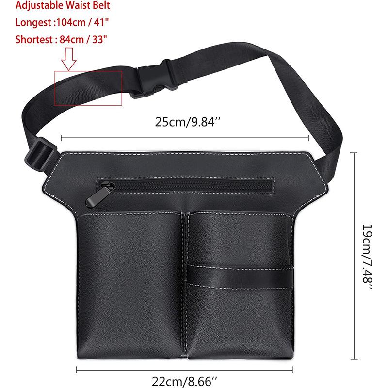 PU Leather Barber Apron Bag: Half-Length, Large-Capacity, Crossbody or Waist for Hairdressing Tools and Scissors