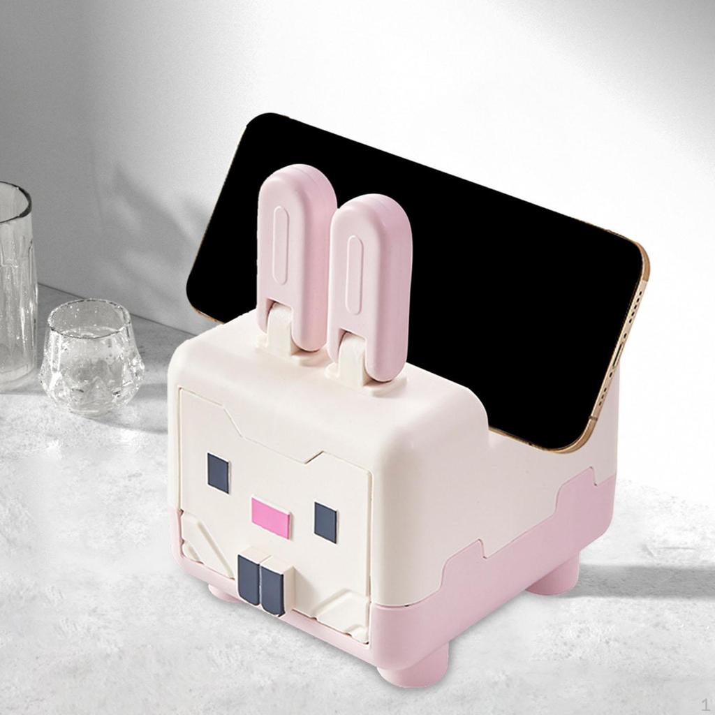 Cartoon Animal Phone Holder Mini Cosmetic Storage Box Portable Funny for Kids and Adults Desktop