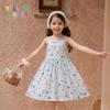 Girls Dresses Kids Cartoon Floral Print Sleeveless Princess Dress Casual Wear