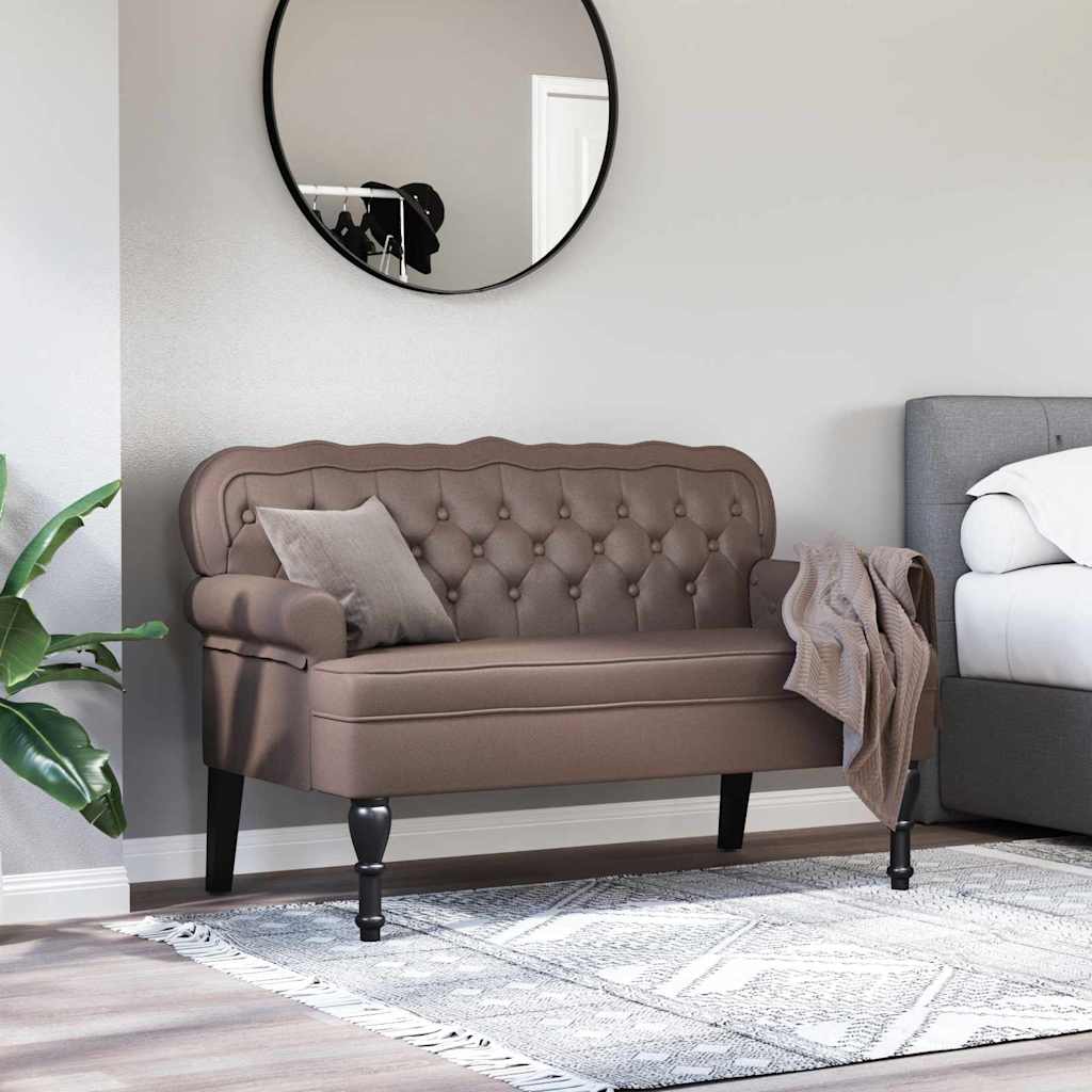 Chesterfield Bench Brown 119.5 X 64.5 X 75 Cm Faux Leather