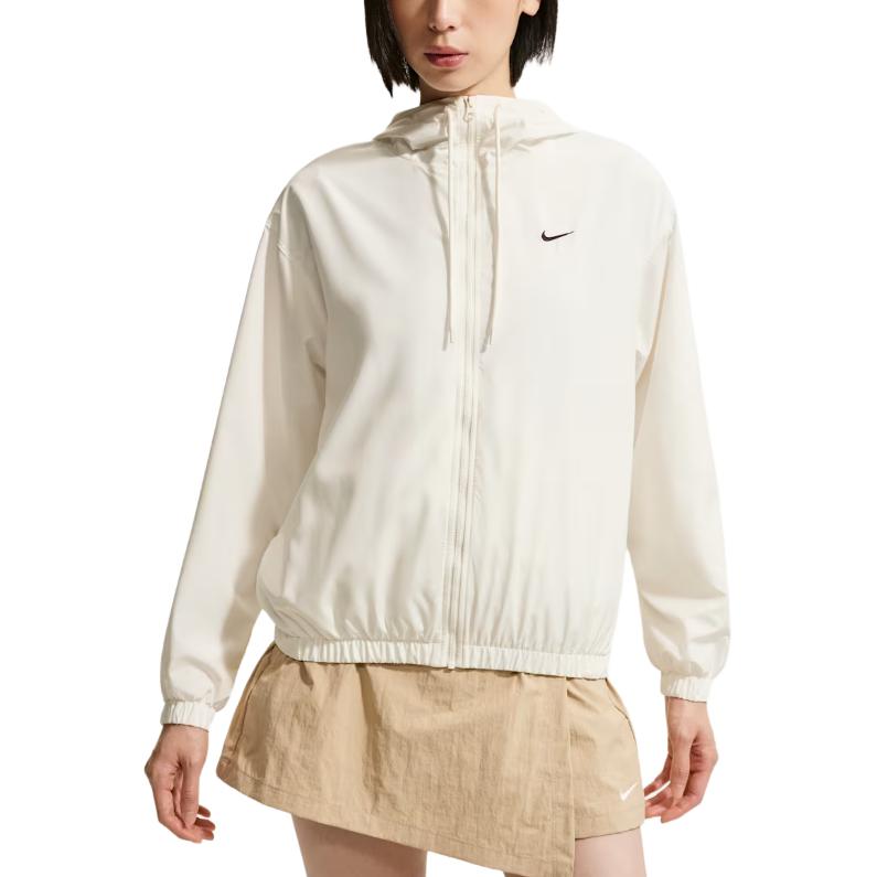 Nike Swoosh Jackets Women s Sail White Hooded Non Detachable Moderate S