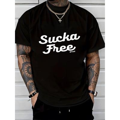 Grafisches Herren T-Shirt Kräftiger Weißer Textdruck Lässiges Kurzarm-T-Shirt Für Streetwear-Fans