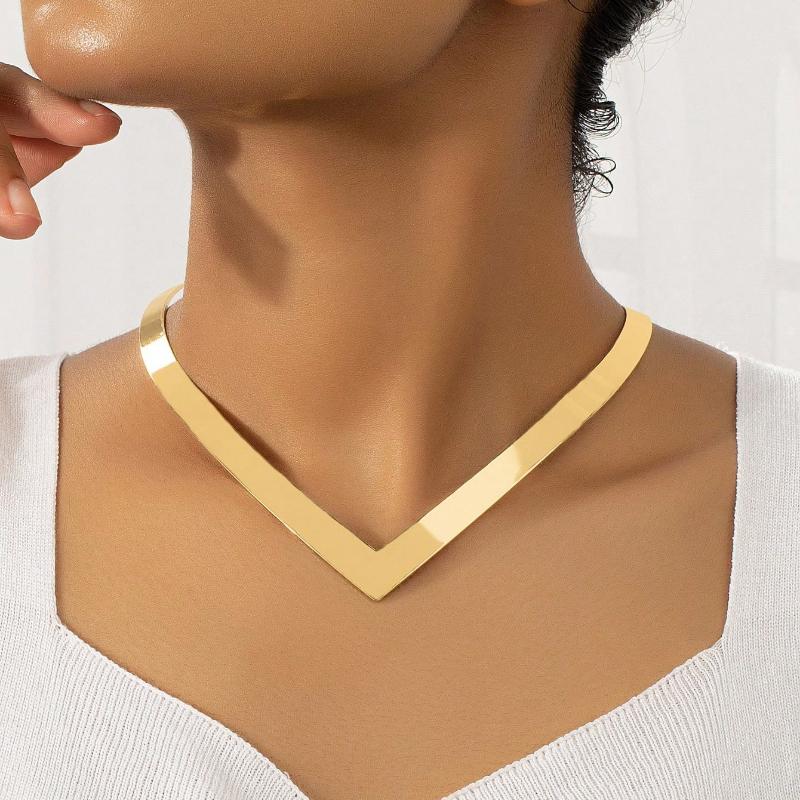 1pc Asymmetrical Geometric & Vintage & Exaggerated & Personalized & Fashionable & High-End Collar Necklace, European And American Style