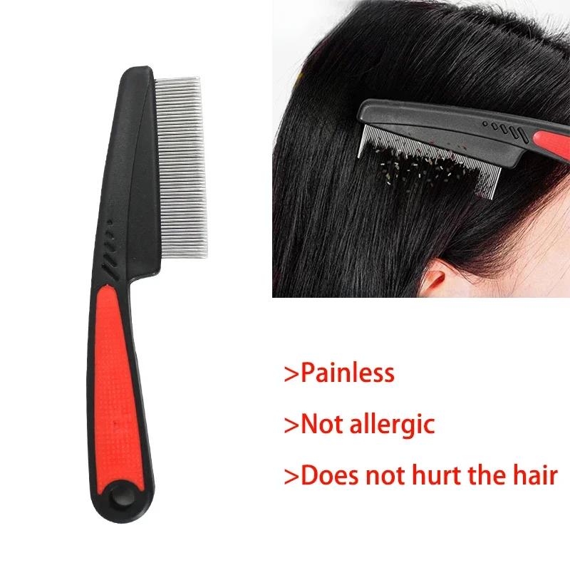 1/2pcs Head Lice Comb Lice Nit Removal Hair Comb Stainless Steel Fine Tooth Comb LiceComb Professional Head Lice Hair Brush