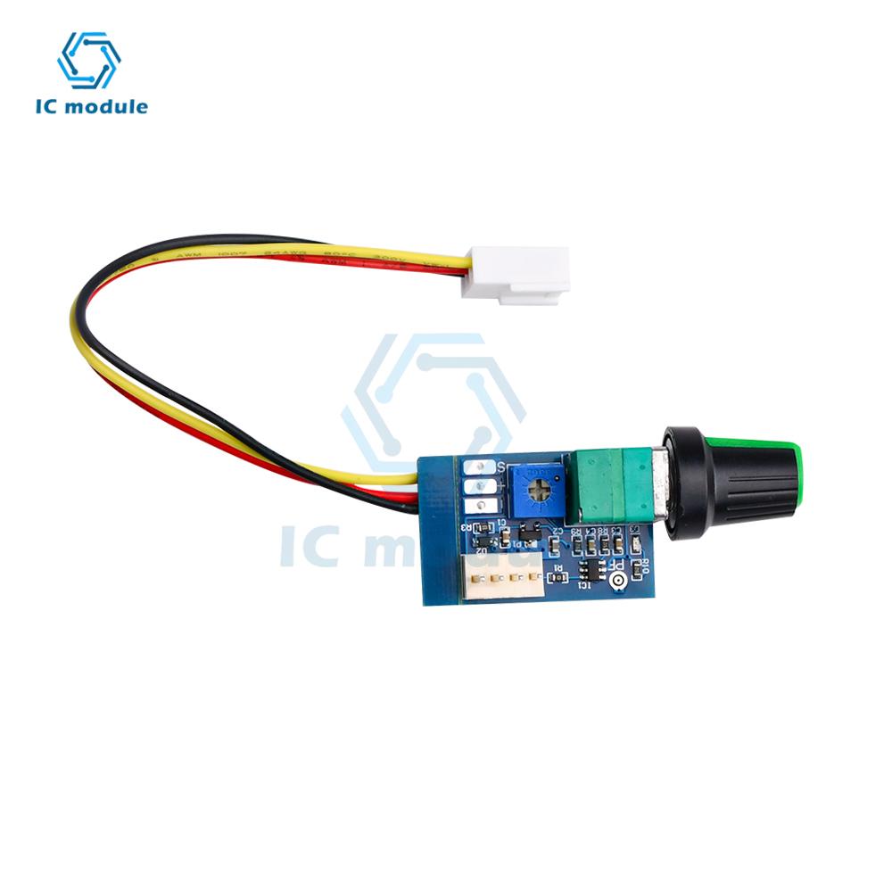 DC 12V PWM Speed Controller Module 4-Wire PC Fan Speed Controller Module Governor for PC
