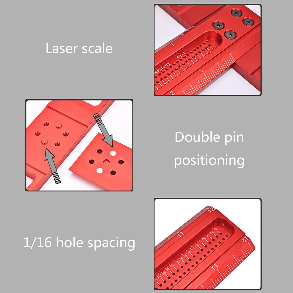 T Type Woodworking Scriber Ruler Architect Square Drafting Ruler Aluminum Alloy Measuring Tool Compatible for Carpenter