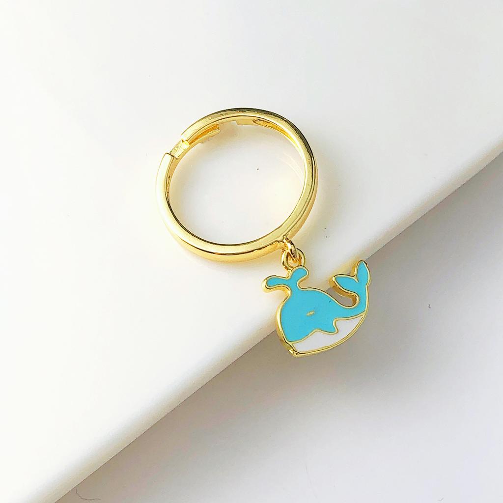 Adjustable Beetle Crab Fish Pendant Gold-Plated Open Ring For Women Girls New  Party Jewelry Fine Accessory Daily Wear