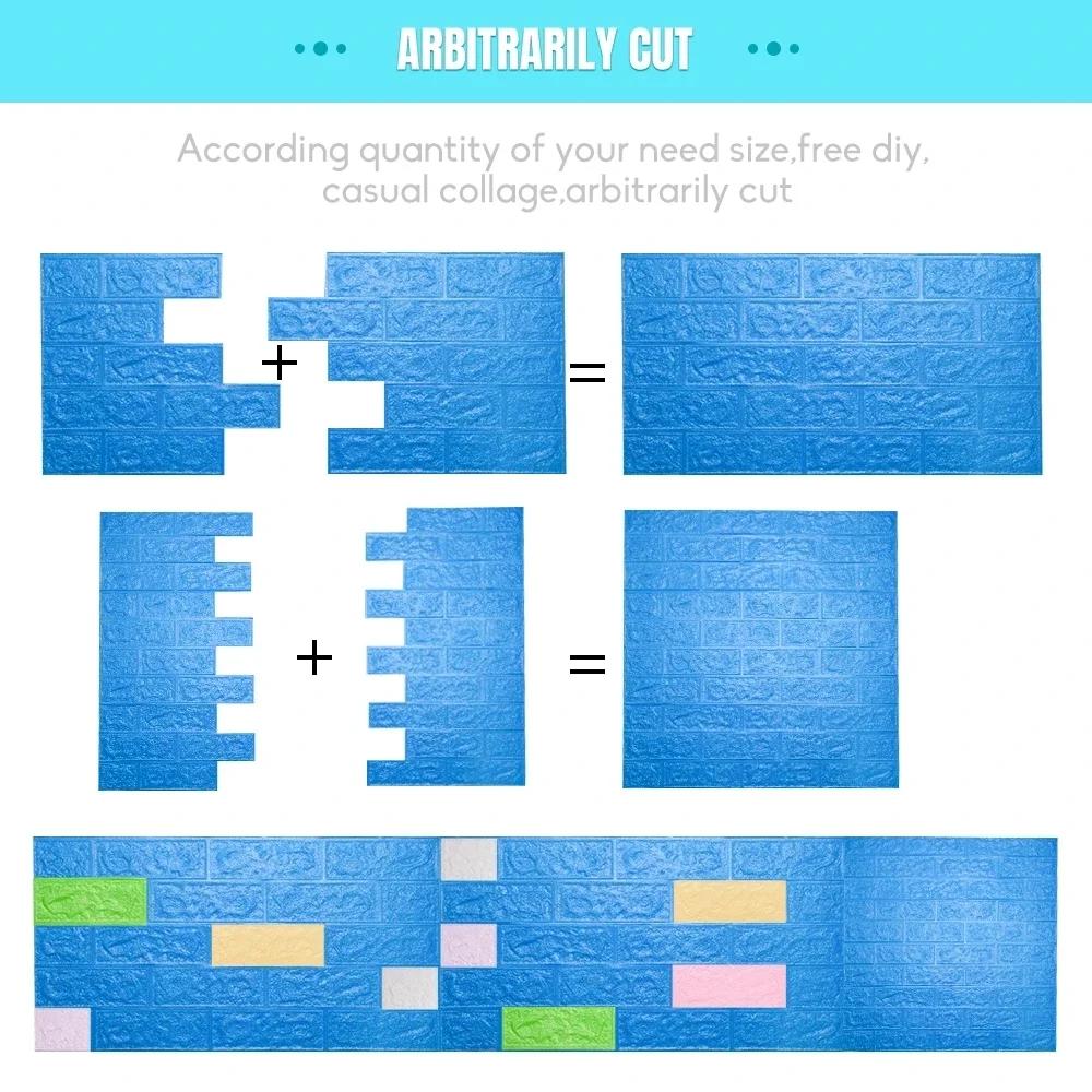 1/5/10 Pcs 3D Wall Stickers Self Adhesive Foam Panels Home Wall Decor Living Room House Brick Sticker Wallpaper Decoration