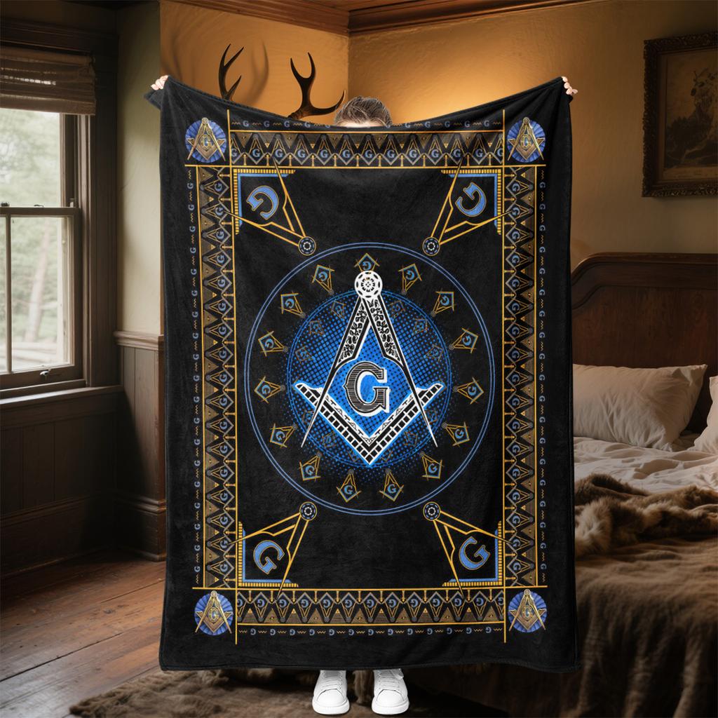 1PC Freemason Home Suitable All Seasons Soft Comfortable Blanket Sofa Office Travel Home Use Great Gift Idea