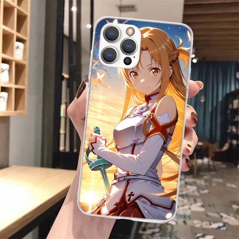 Anime Sword Art Online SAO Soft Phone Case For iPhone 16 15 14 13 12 11 Pro Max X XR XS 7 Plus 8 + SE 16Max Pattern Customized C