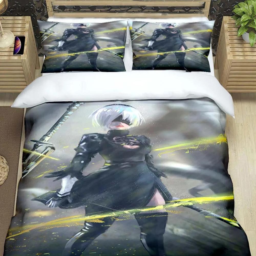 Famous Film Role A-Automata Nier Print Bedding Sets Bed Supplies Set Comforter Set Teens Girls Cartoon Twin Single Kid Gift