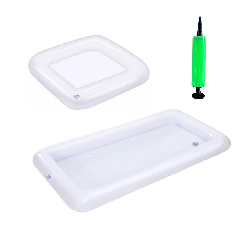 2pcs Inflatable Serving Bar Salad Ice Tray Food Drink Containers - BBQ Picnic Pool Party Supplies Buffet Luau Cooler