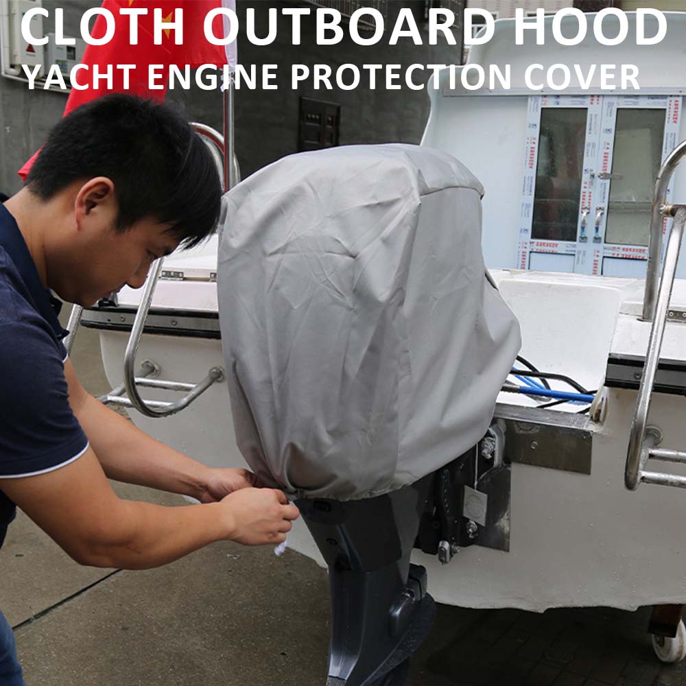 Winter Thickened and Durable Oxford Cloth Outboard Hood, Suitable for 6-250 Horsepower Ship Protective Cover