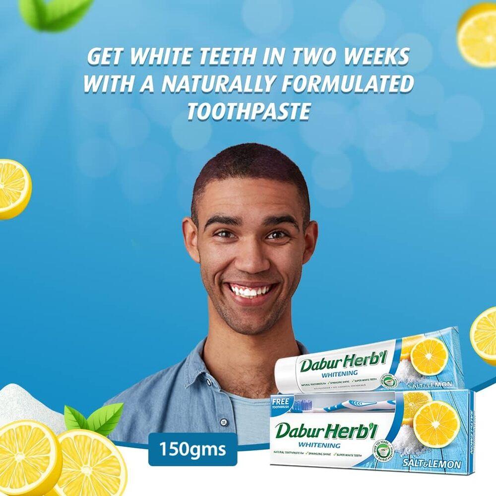 Toothpaste Bleaching salt with lemon HERB`L + toothbrush