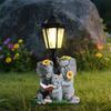 Garden Parent-child Elephant Sculpture Solar Outdoor Light