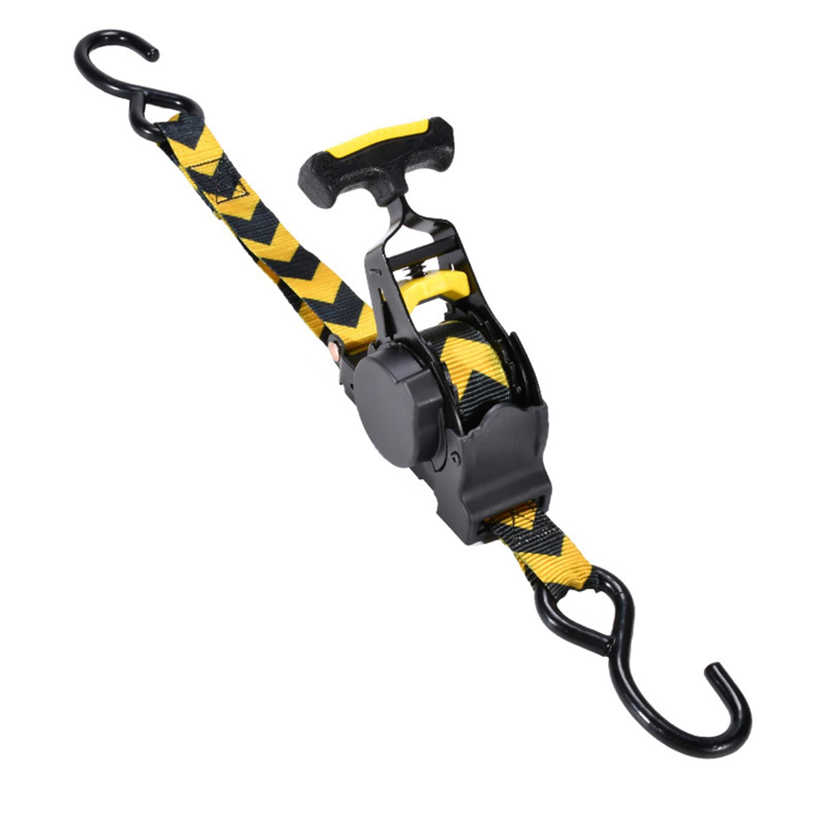 Retractable Ratchet Strap, 3.3 Meter 680KG Break Strength Auto Self Retracting Tie Down Strap for Motorcycle, Outdoor