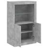 Side Table with LED Lights Concrete Grey Particleboard