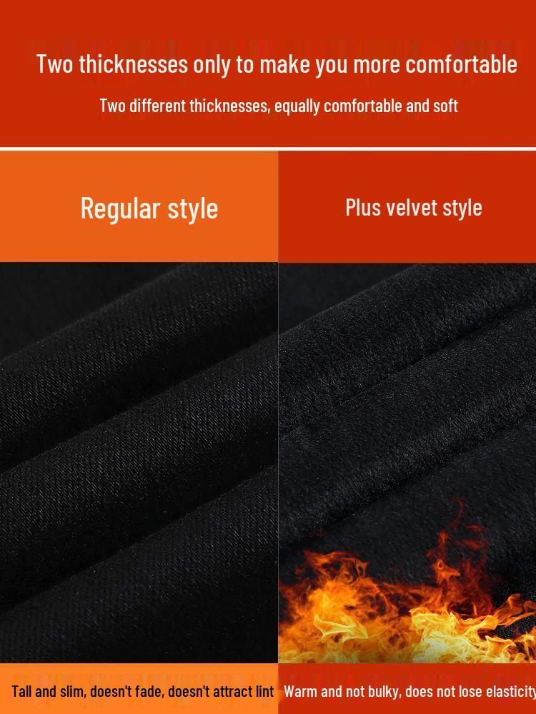 Women's Black Fleece-Lined High-Waist Flared Jeans - Plus Size, Slimming, Height-Enhancing, for Autumn/Winter