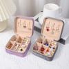 High-end Square Zipper Style Jewelry Box Travel Portable Velvet- Jewelry Storage Bag Bracelet Earrings Jewelry Organizer