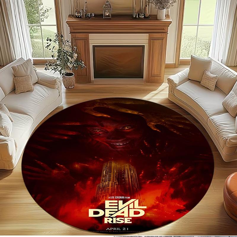 The Evil Dead Print Round Rug, Washable Floor Carpet, For Entryway Dorm Laundry Room Office Study, Home Decor Birthday Christmas Gift