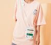 Li Ning T Shirts Unisex Orange Pink Crew Neck Moderate Straight Fit AHSQ269-1