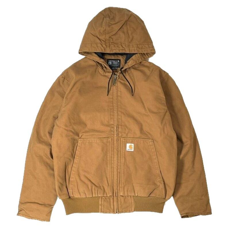 Carhartt Mainline J130 Zahustená Praná Plátenná Pracovná Bunda s Kapucňou