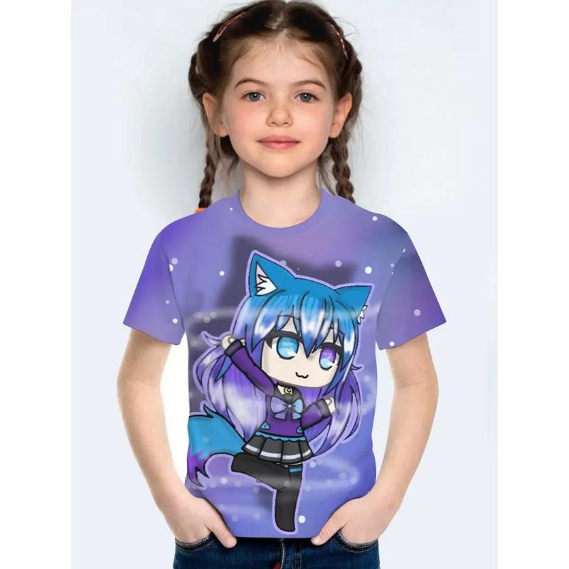

Милая модная повседневная универсальная высококачественная детская женская футболка с короткими рукавами и рисунком аниме 170
