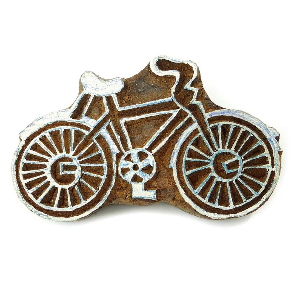 Cycle Wooden Stamp Decorative Textile Printing Blocks Handcarved Stamp