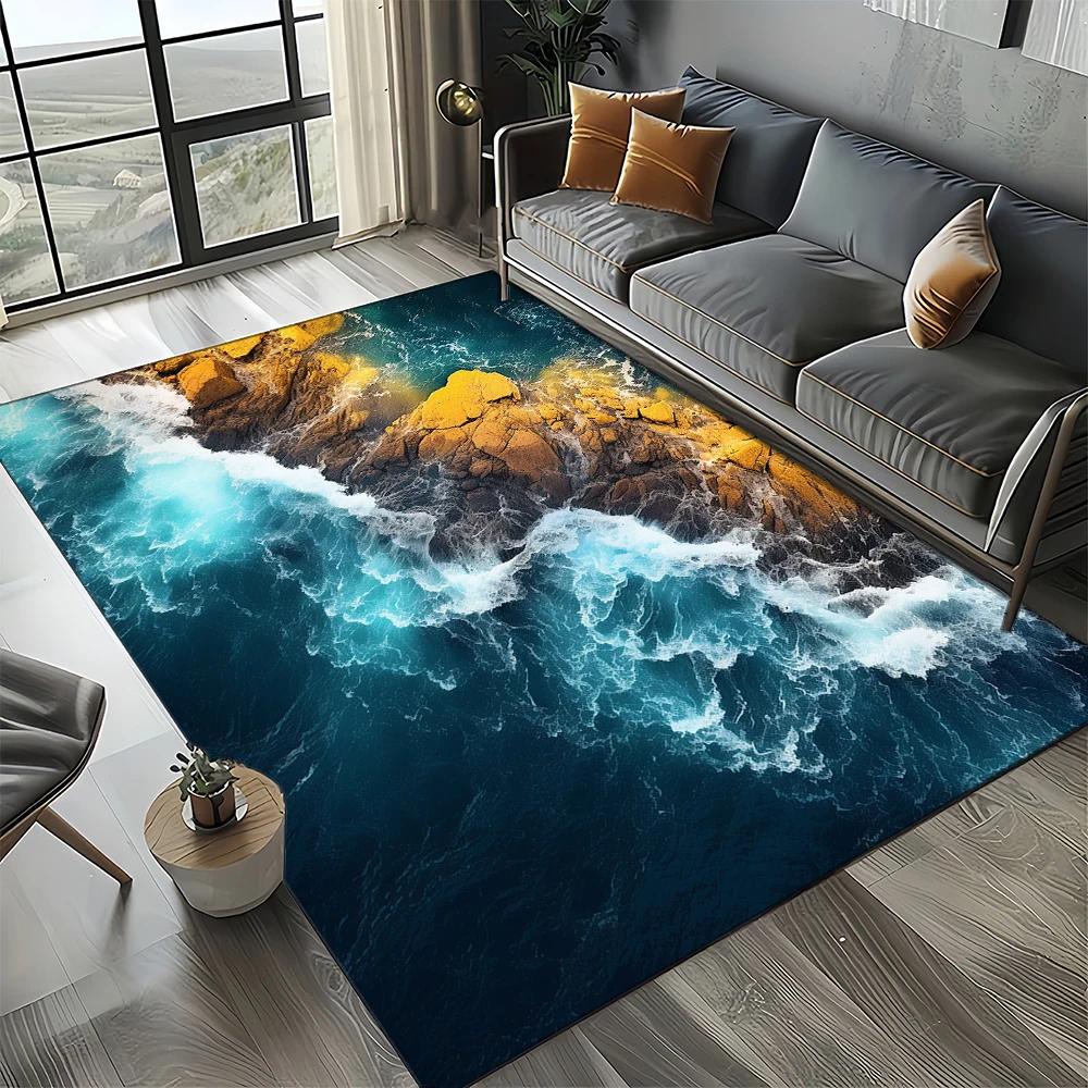27 Style New Sea Water Beach Reef Nature Scenery Carpet Rug for Living Room Bedroom Home Sofa Decoration,Kids Non-slip Floor Mat