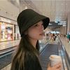 Black Suede Fisherman Hat for Women In Autumn and Winter Korean Style Japanese Trendy Face Showing Small Bucket Hat