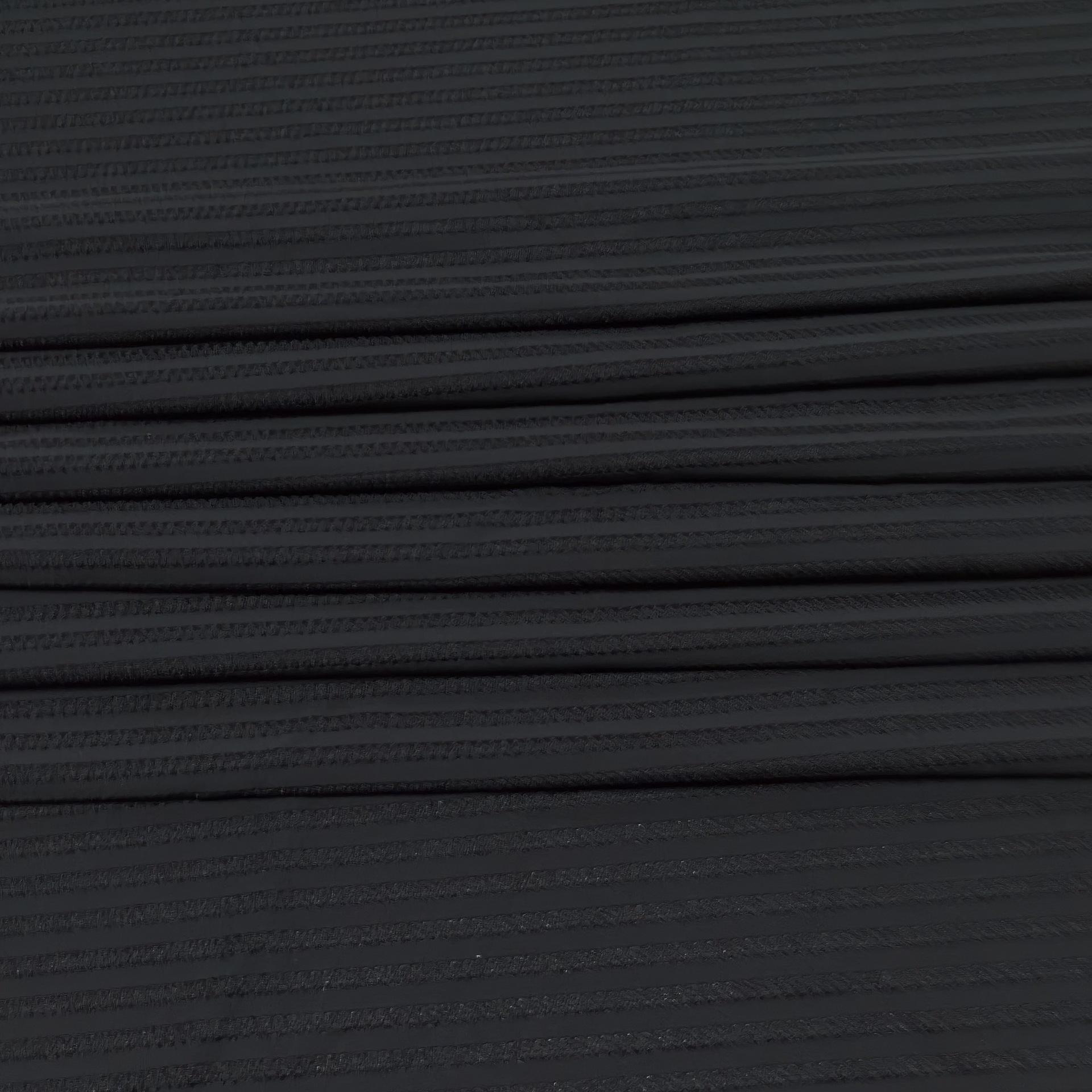 40D Black Horizontal Stripe Nylon Spandex Mesh Fabric