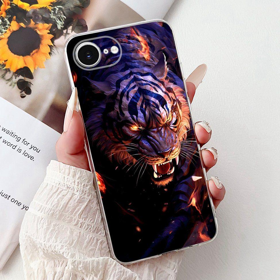 Clear For iPhone 16e A3212 A3409 A3410 A3408 Cover For iPhone 16e Case Fashion Luxury Flowers Cute Funny Painted Soft Bumper