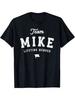 Mens Clothes Team Mike Print Black TShirt, Unisex Casual Crew Neck Tshirt Lightweight