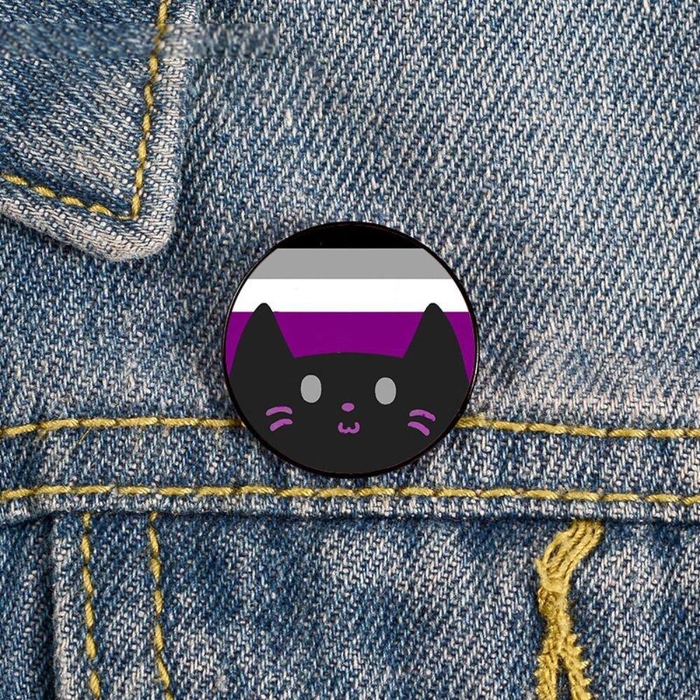 Breastpin Rainbow Cat Brooch Pin Colorful Stripe Badge Jewelry Kitty Enamel Pin Girl