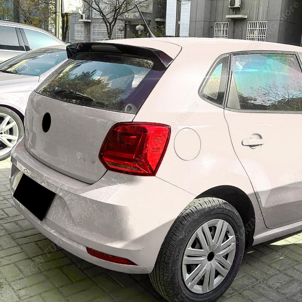 BHP2  Upgrade GTI Style Rear Spoiler Wing For Volkswagen Polo MK5 6R 6C 2009-2017 Rear Trunk Roof Wings Cap Extension Splitter Tuning