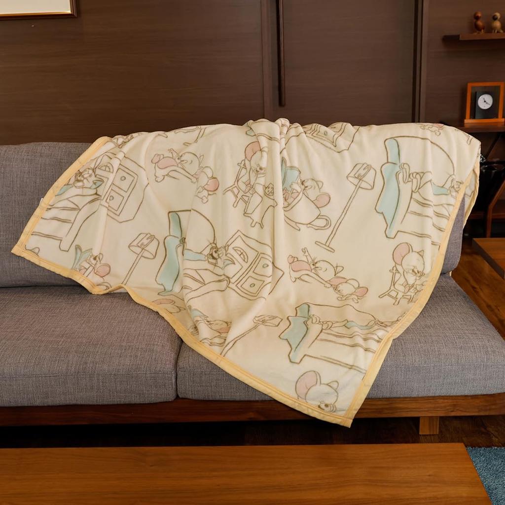 Marushin Tom and Jerry Home Relax Cover Blanket, Cute Character Blanket, Fluffy and Stylish, Product Number: 4116017700